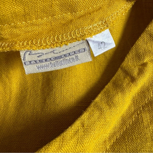 Baltic Linen | Handmade Yellow Relaxed Fit Summer Linen Sundress | Size EU 42 - Picture 8 of 8